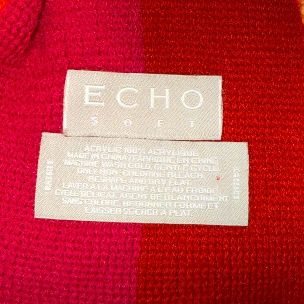 Echo Soft Striped Winter Rectangle Knit Scarf - image 2